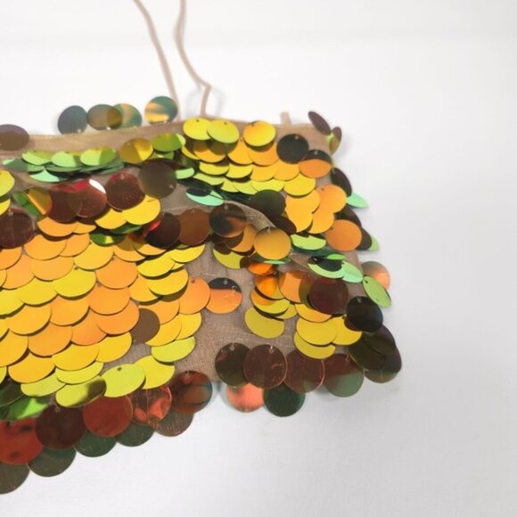 NWOT ZARA Metallic‎ Gold SEQUIN Crop TOP Thin Straps 9406/103 Size XS - Picture 10 of 16